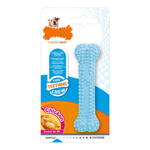 Dog teether Nylabone Blå Kylling Termoplastisk XS-størrelse Valper