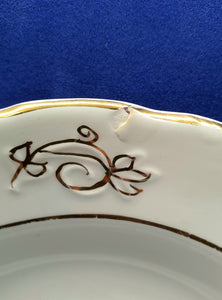 Bildet viser et lite hakk på den ene tallerkenen fra Egersund.