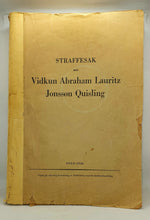 Last inn bildet i Galleri-visningsprogrammet, Bok om Vidkun Quislings straffesak, utgitt 1946.
