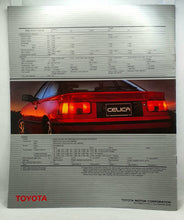 Last inn bildet i Galleri-visningsprogrammet, Toyota Celica brosjyre fra 1980-tallet. Bakside.
