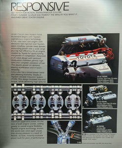 Toyota Celica brosjyre fra 1980-tallet. Detaljer.