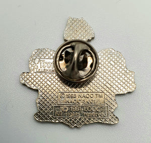 OL pin med maskotene Kristin, Håkon og Snowlets.