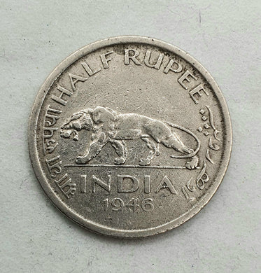 En halv indisk rupi fra 1946. Revers.