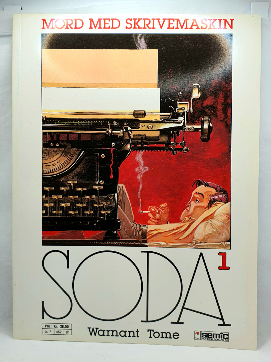 Soda nr. 1 - 1989 - Mord med skrivemaskin. Forside. Fransk-belgisk tegneserie. Et meget pent eksemplar, som nytt. 