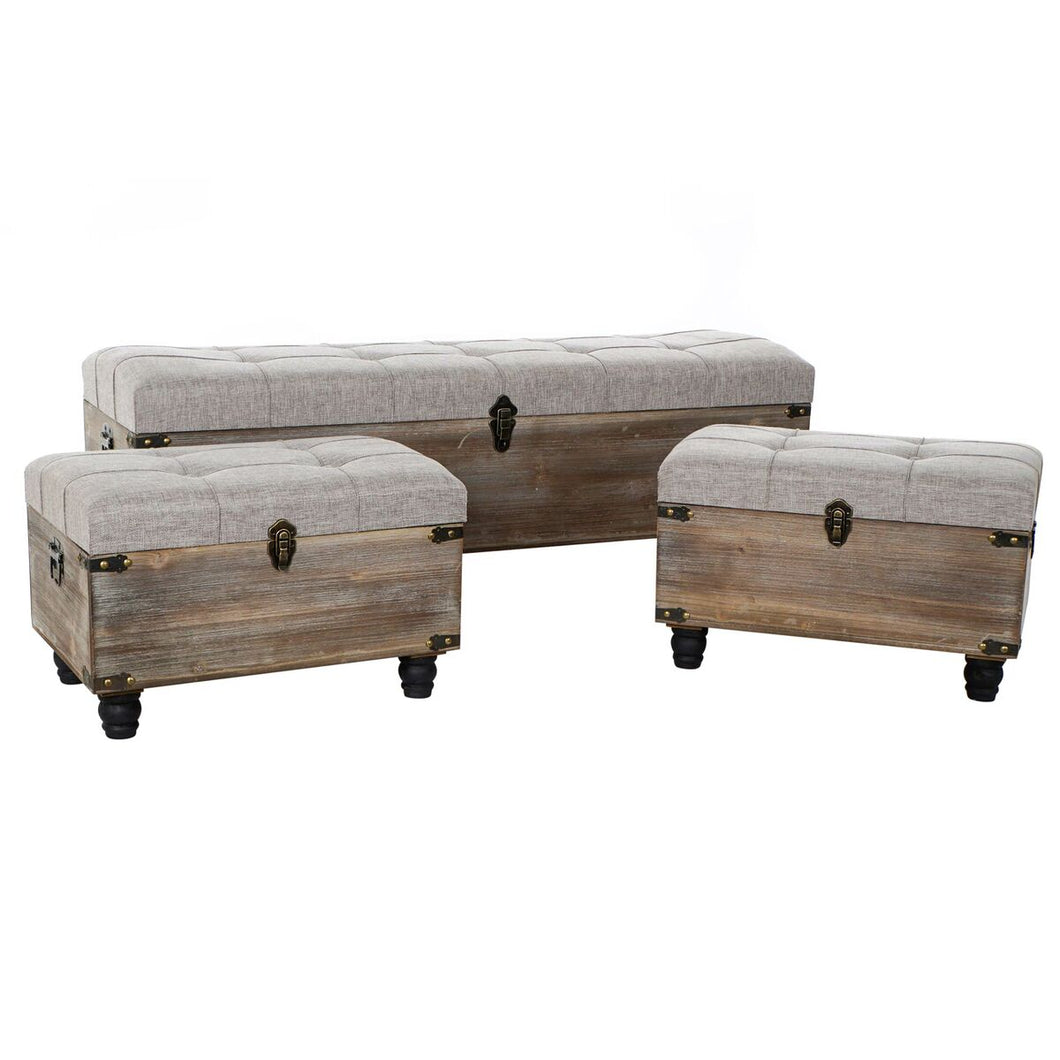 Krakk DKD Home Decor Svart Grå Brun (3 pcs) (120 x 40 x 42 cm)