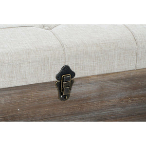 Foot-of-bed Bench DKD Home Decor Brun Krem 3 Deler Tre Polyester Aluminium Tradisjonell (119 x 41 x 42 cm) (3 pcs)
