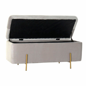 Krakk DKD Home Decor   Grå Gyllen Metall Polyester Fløyel (108 x 42 x 45 cm)