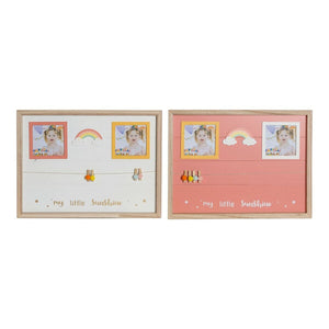 Fotoramme med Klemmer DKD Home Decor Tre MDF Regnbue (2 pcs) (42 x 2 x 32 cm)