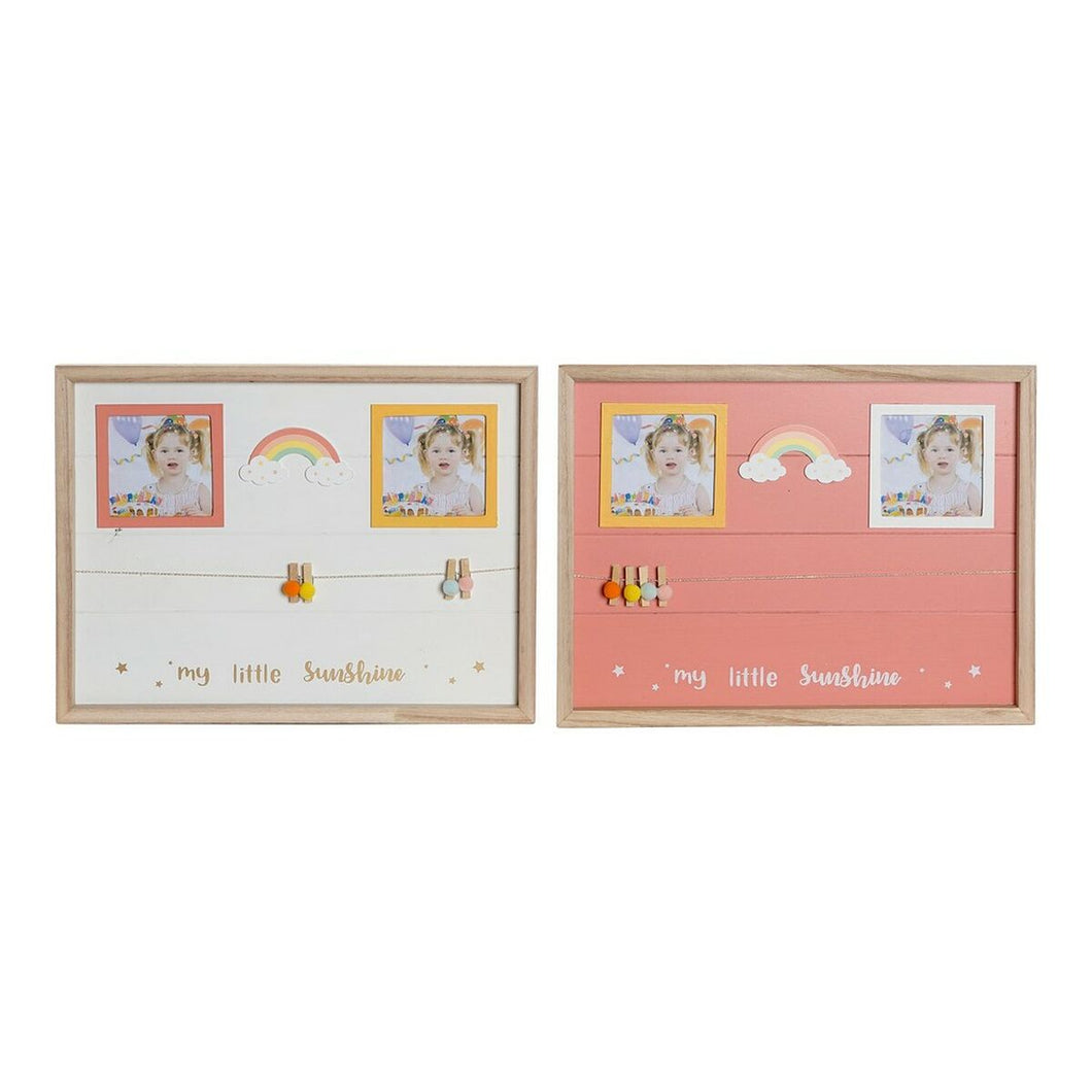 Fotoramme med Klemmer DKD Home Decor Tre MDF Regnbue (2 pcs) (42 x 2 x 32 cm)