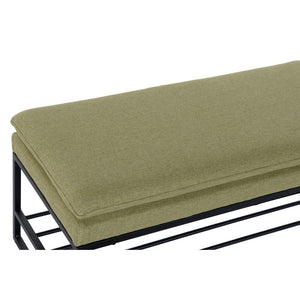 Foot-of-bed Bench DKD Home Decor Svart Grønn Polyester Aluminium Jern (80 x 36 x 35 cm)