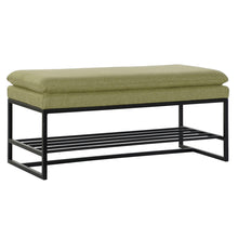 Last inn bildet i Galleri-visningsprogrammet, Foot-of-bed Bench DKD Home Decor Svart Grønn Polyester Aluminium Jern (80 x 36 x 35 cm)
