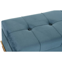 Last inn bildet i Galleri-visningsprogrammet, Krakk DKD Home Decor Blå Polyester Skum Metall Tre MDF (3 pcs) (80 x 40 x 42 cm)
