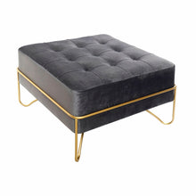 Last inn bildet i Galleri-visningsprogrammet, Krakk DKD Home Decor Grå Polyester Skum Metall Gyllen Tre MDF (80 x 80 x 47 cm)
