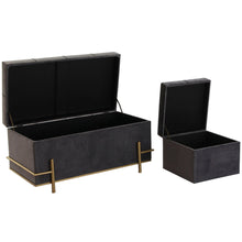 Last inn bildet i Galleri-visningsprogrammet, Krakk DKD Home Decor Grå Polyester Skum Metall Tre MDF (3 pcs) (80 x 40 x 42 cm)
