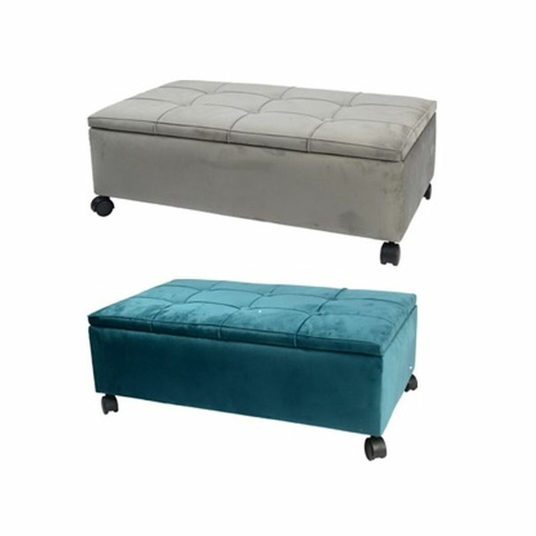 Krakk DKD Home Decor Grå Turkis Polyester Poppel (2 pcs) (70 x 39.5 x 24.5 cm)