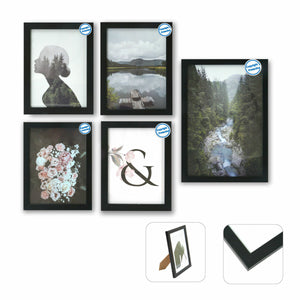 Fotoramme DKD Home Decor Multripel Moderne Tre MDF (5 pcs) (20 x 2 x 25 cm)