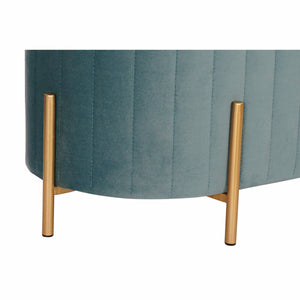 Krakk DKD Home Decor   Blå Gyllen Metall Polyester Fløyel (123 x 50 x 45 cm)