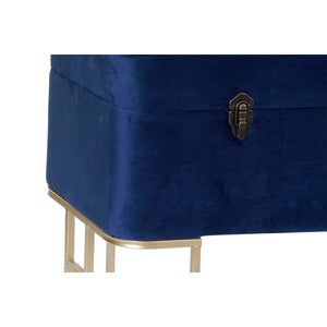 Krakk DKD Home Decor   Blå Gyllen Metall Fløyel (90 x 40 x 47 cm)