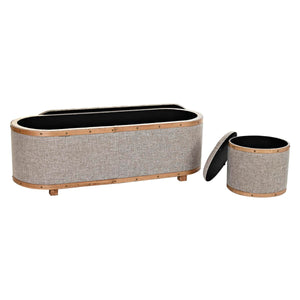 Krakk DKD Home Decor   Naturell Beige Tre Polyester (120 x 44 x 43 cm)