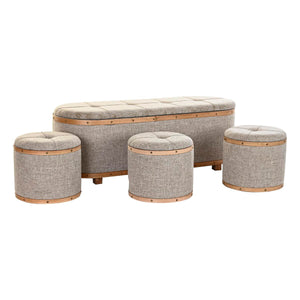 Krakk DKD Home Decor   Naturell Beige Tre Polyester (120 x 44 x 43 cm)