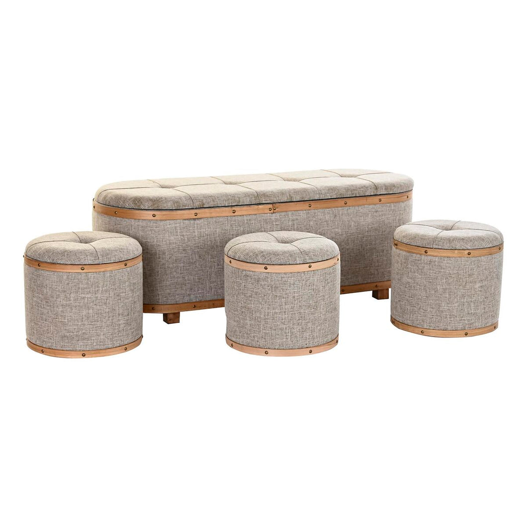 Krakk DKD Home Decor   Naturell Beige Tre Polyester (120 x 44 x 43 cm)