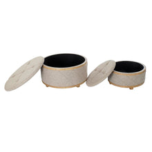 Last inn bildet i Galleri-visningsprogrammet, Oppbevaringskiste med sete DKD Home Decor Beige Tre Polyester (80 x 80 x 43 cm)
