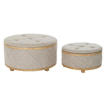 Last inn bildet i Galleri-visningsprogrammet, Oppbevaringskiste med sete DKD Home Decor Beige Tre Polyester (80 x 80 x 43 cm)

