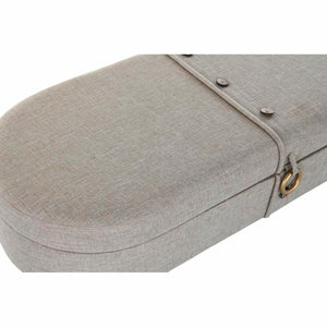 Oppbevaringskiste med sete DKD Home Decor Grå Metall Polyester (114 x 44 x 43 cm)