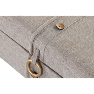 Oppbevaringskiste med sete DKD Home Decor Grå Metall Polyester (114 x 44 x 43 cm)