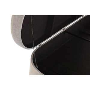 Oppbevaringskiste med sete DKD Home Decor Grå Metall Polyester (114 x 44 x 43 cm)