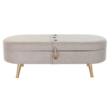 Last inn bildet i Galleri-visningsprogrammet, Oppbevaringskiste med sete DKD Home Decor Grå Metall Polyester (114 x 44 x 43 cm)

