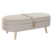 Last inn bildet i Galleri-visningsprogrammet, Oppbevaringskiste med sete DKD Home Decor Grå Metall Polyester (114 x 44 x 43 cm)
