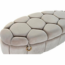 Last inn bildet i Galleri-visningsprogrammet, Oppbevaringskiste med sete DKD Home Decor Beige Metall Polyester (125 x 55 x 53 cm)
