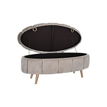 Last inn bildet i Galleri-visningsprogrammet, Oppbevaringskiste med sete DKD Home Decor Beige Metall Polyester (125 x 55 x 53 cm)
