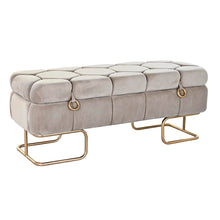 Last inn bildet i Galleri-visningsprogrammet, Krakk DKD Home Decor   Beige Gyllen Metall Polyester (125 x 45 x 50 cm)
