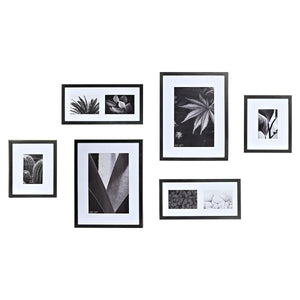 Fotoramme DKD Home Decor Krystall Svart Tre MDF (32 x 3 x 42,5 cm) (33 x 2 x 45 cm) (6 Deler)