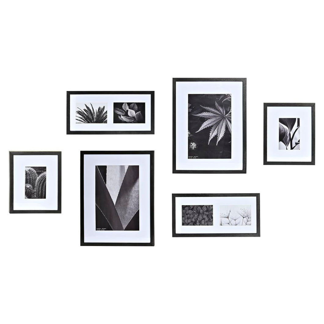 Fotoramme DKD Home Decor Krystall Svart Tre MDF (32 x 3 x 42,5 cm) (33 x 2 x 45 cm) (6 Deler)