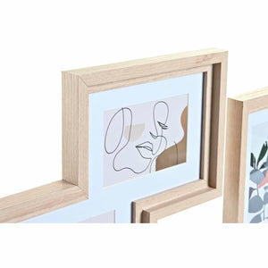 Fotoramme for vegg DKD Home Decor Krystall Naturell MDF Flerfarget (40 x 1,5 x 50 cm)
