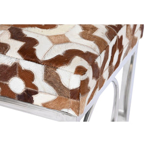 Krakk DKD Home Decor Brun Stål Lær Hvit (122 x 41 x 44 cm)