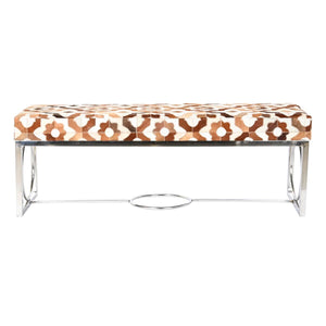 Krakk DKD Home Decor Brun Stål Lær Hvit (122 x 41 x 44 cm)