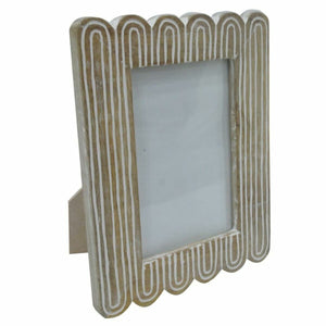 Fotoramme DKD Home Decor Naturell Kolonial Treverk av mangotre (19 x 2 x 21 cm)