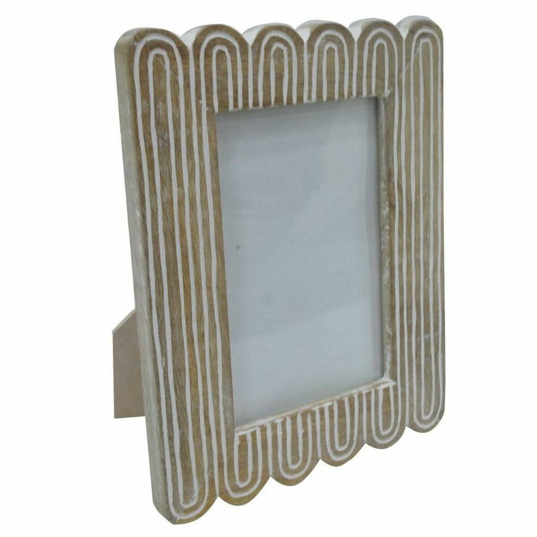 Fotoramme DKD Home Decor Naturell Kolonial Treverk av mangotre (19 x 2 x 21 cm)