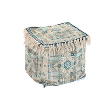 Last inn bildet i Galleri-visningsprogrammet, Puff DKD Home Decor Casablanca Blå Bomull Fringe (40 x 40 x 40 cm)
