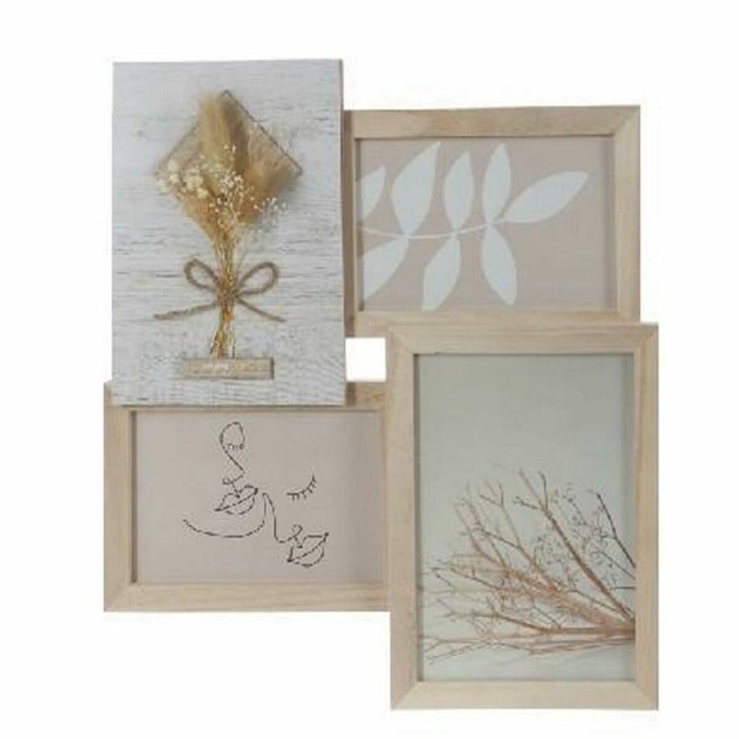 Fotoramme DKD Home Decor Krystall Naturell Shabby Chic (31 x 2,4 x 34 cm)