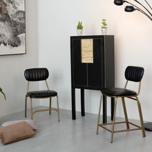 Last inn bildet i Galleri-visningsprogrammet, Krakk 42 x 49 x 88 cm Svart Gyllen Metall Polyuretan
