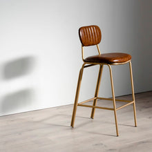 Last inn bildet i Galleri-visningsprogrammet, Krakk 44 x 51 x 100 cm Gyllen Metall Brun Polyuretan
