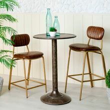 Last inn bildet i Galleri-visningsprogrammet, Krakk 44 x 51 x 100 cm Gyllen Metall Brun Polyuretan
