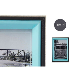 Fotoramme Svart Blå Krystall Tre MDF (3 x 17 x 12 cm)