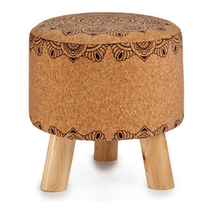 Puff Mandala Brun MDF Kork (28 x 28 x 28 cm)