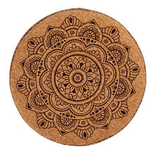 Last inn bildet i Galleri-visningsprogrammet, Puff Mandala Brun MDF Kork (28 x 28 x 28 cm)

